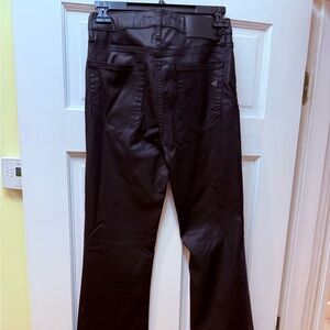 Black faux leather/ cotton pants
